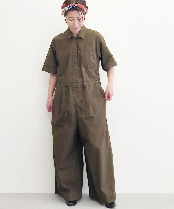 Wide Leg Cotton Poplin Jumpsuit