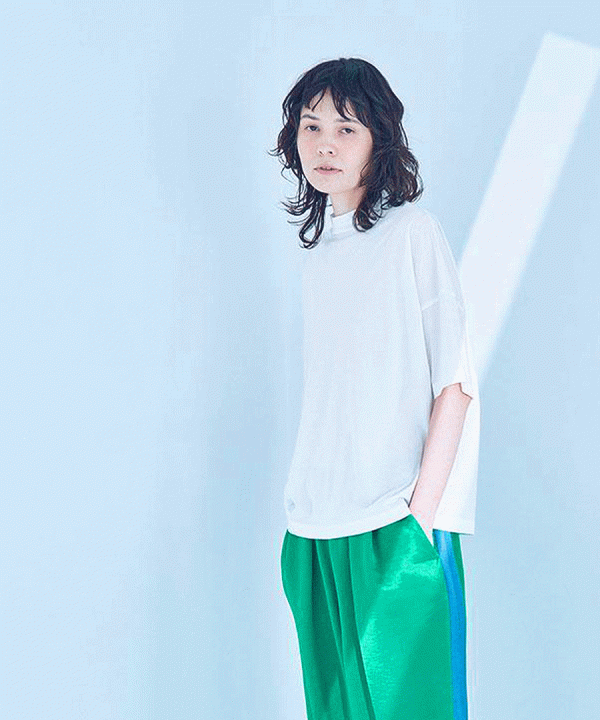 プレミアム天竺　ハイネック半袖Tシャツ