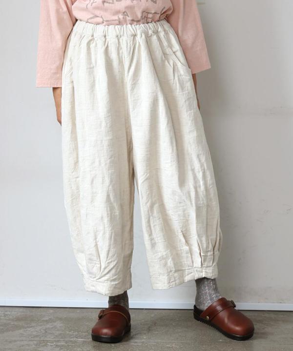 グレンチェックデニムジャガード　パンツ