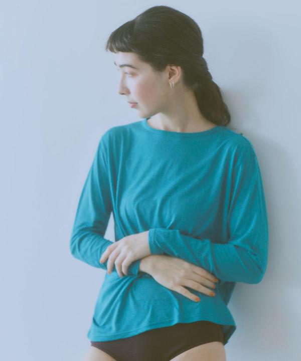 flow cotton silk　ロングスリーブT