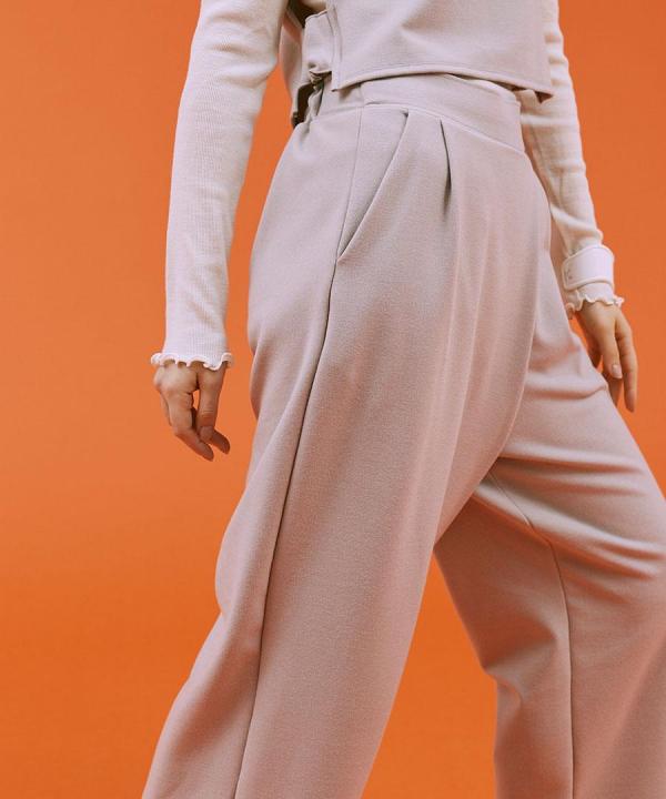 brushed stretch ラップパンツ