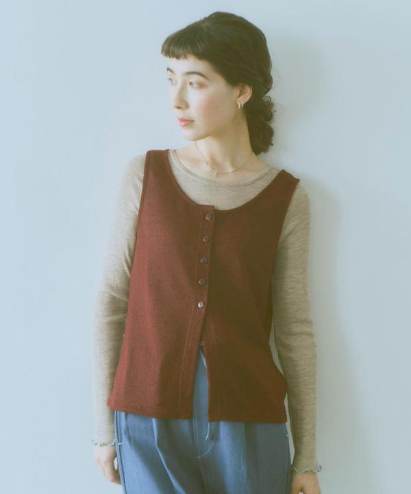 wool lacy jacquard  2wayキャミベスト