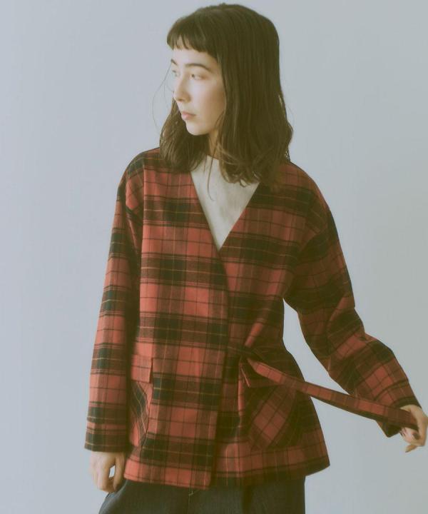 cotton viera tartan check ガウンジャケット