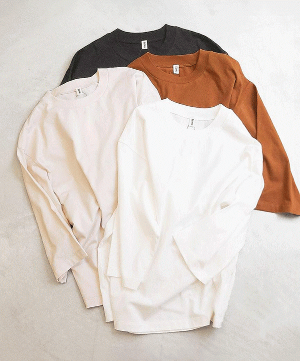-Organic-フルタンブラー天竺　6分袖Tシャツ