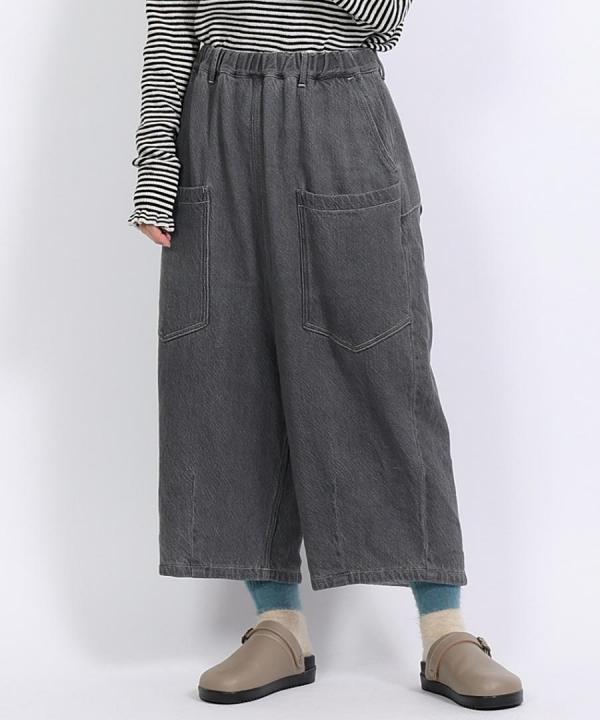 スラブヤーンデニム　ワイドパンツ