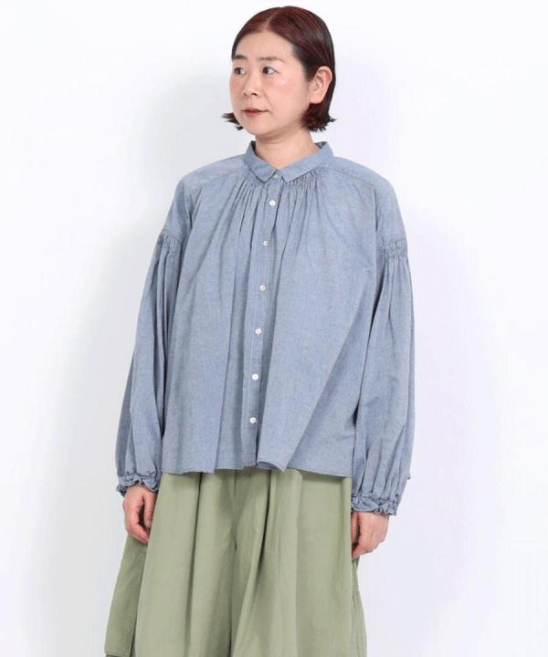 コットンシルクシャンブレー　シャツ
