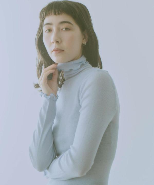 merino washable wool タートルネック