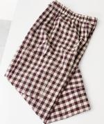 Check Linen Cotton Trousers
