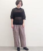 Check Linen Cotton Trousers
