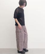 Check Linen Cotton Trousers