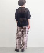 Check Linen Cotton Trousers