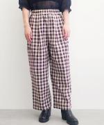 Check Linen Cotton Trousers
