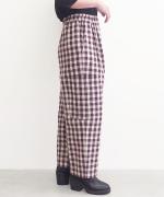 Check Linen Cotton Trousers