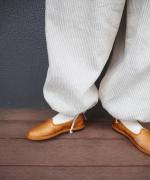 STRIPE GATHER WIDE PANTS