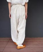 STRIPE GATHER WIDE PANTS