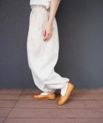 STRIPE GATHER WIDE PANTS