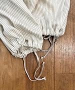 STRIPE GATHER WIDE PANTS