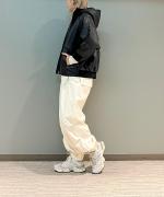 高密度60/1サテン近江晒パラシュートパンツ