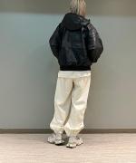 高密度60/1サテン近江晒パラシュートパンツ