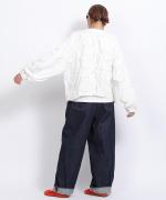 モチーフ刺繍コットンサテン　はおり