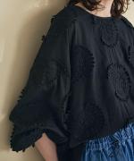 モチーフ刺繍コットンサテン　はおり