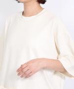 インディゴ天竺×ピグメントダイ　裾フリルTシャツ