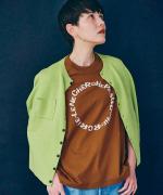 -Organic-フルタンブラー天竺　5分袖プリントTシャツ