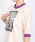 リンガー天竺　5分袖Tシャツ(プリント)