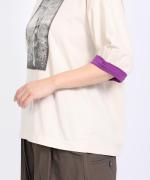 リンガー天竺　5分袖Tシャツ(プリント)