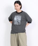 リンガー天竺　5分袖Tシャツ(プリント)