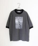 リンガー天竺　5分袖Tシャツ(プリント)