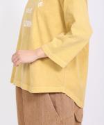 シングルジャージー ピグメント加工　6分袖プリントTシャツ