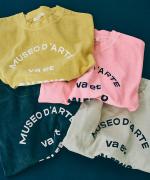 シングルジャージー ピグメント加工　6分袖プリントTシャツ