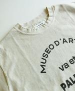 シングルジャージー ピグメント加工　6分袖プリントTシャツ