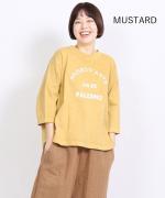 シングルジャージー ピグメント加工　6分袖プリントTシャツ