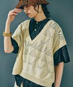 透かし編みニット　ベスト