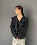 cotton silk raffle blouse