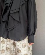 cotton silk raffle blouse