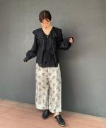 cotton silk raffle blouse