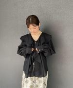 cotton silk raffle blouse