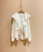 cotton silk raffle blouse