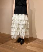 silk fril skirt