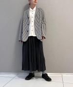 コットンリネン ストライプ・アムンゼンクロス　テーラードジャケット