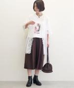 テンセルナイロン・ブロード　ワイドタックパンツ
