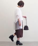 テンセルナイロン・ブロード　ワイドタックパンツ
