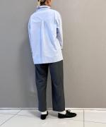 デンス ストレッチ ナイロン・メランジツイル　1タックテーパードパンツ
