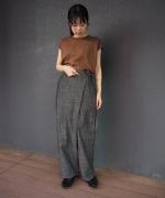 綿麻スラブデニム ラップパンツ
