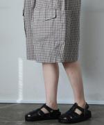 ドラムワッシャーポプリンチェック カーゴハーフパンツ