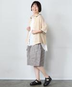 ドラムワッシャーポプリンチェック カーゴハーフパンツ