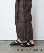 ドラムワッシャーポプリンチェック カーゴパンツ